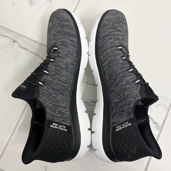 Skechers Slip Ins Hands Free Sneakers Womens 11 Black Grey Summits Shoes - Picture 4 of 7